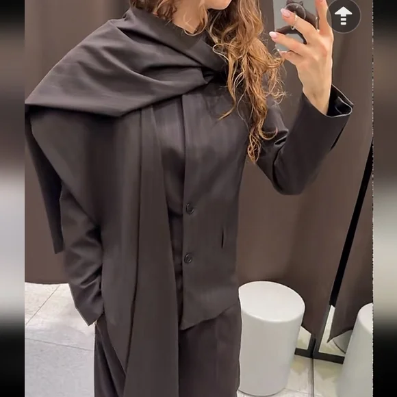 Zara ZW COLLECTION LIMITED EDITION PINSTRIPE BLAZER WITH SC - Picture 7 of 14